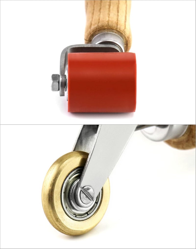 QWORK Seam Roller, 40mm Silicone Seam Roller with 6mm Brass Detail Penny Roller, Smoothing Seam Roller Tool for PVC/TPO/EPDM Single Ply Roofing Tape - Image 3